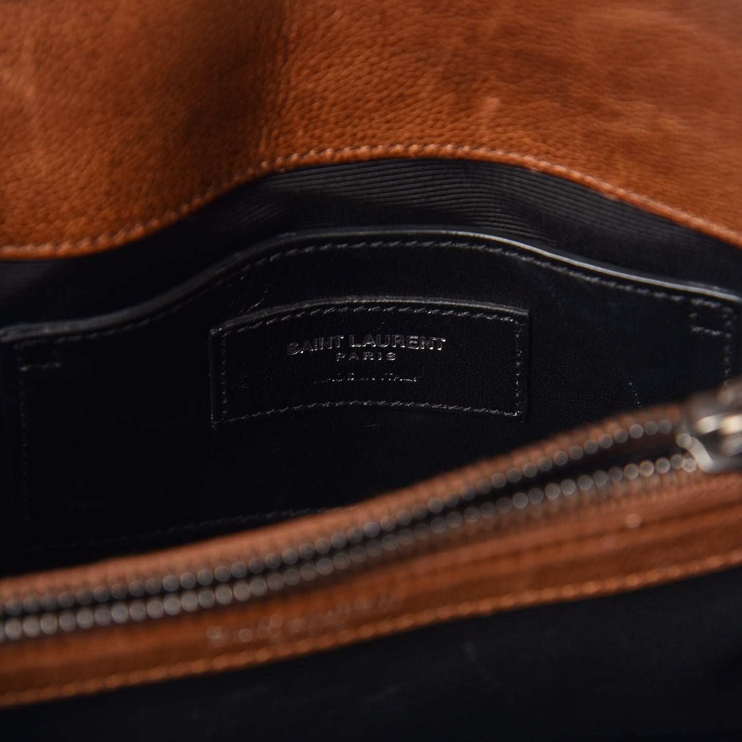 Calfskin Matelasse Chevron Monogram Medium College Bag Cognac