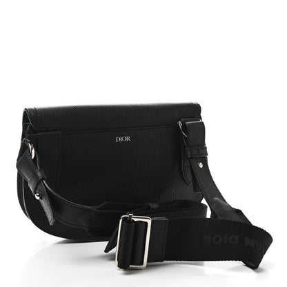 Christian Dior Grained Calfskin Saddle Messenger Bag Black 3 of 11
