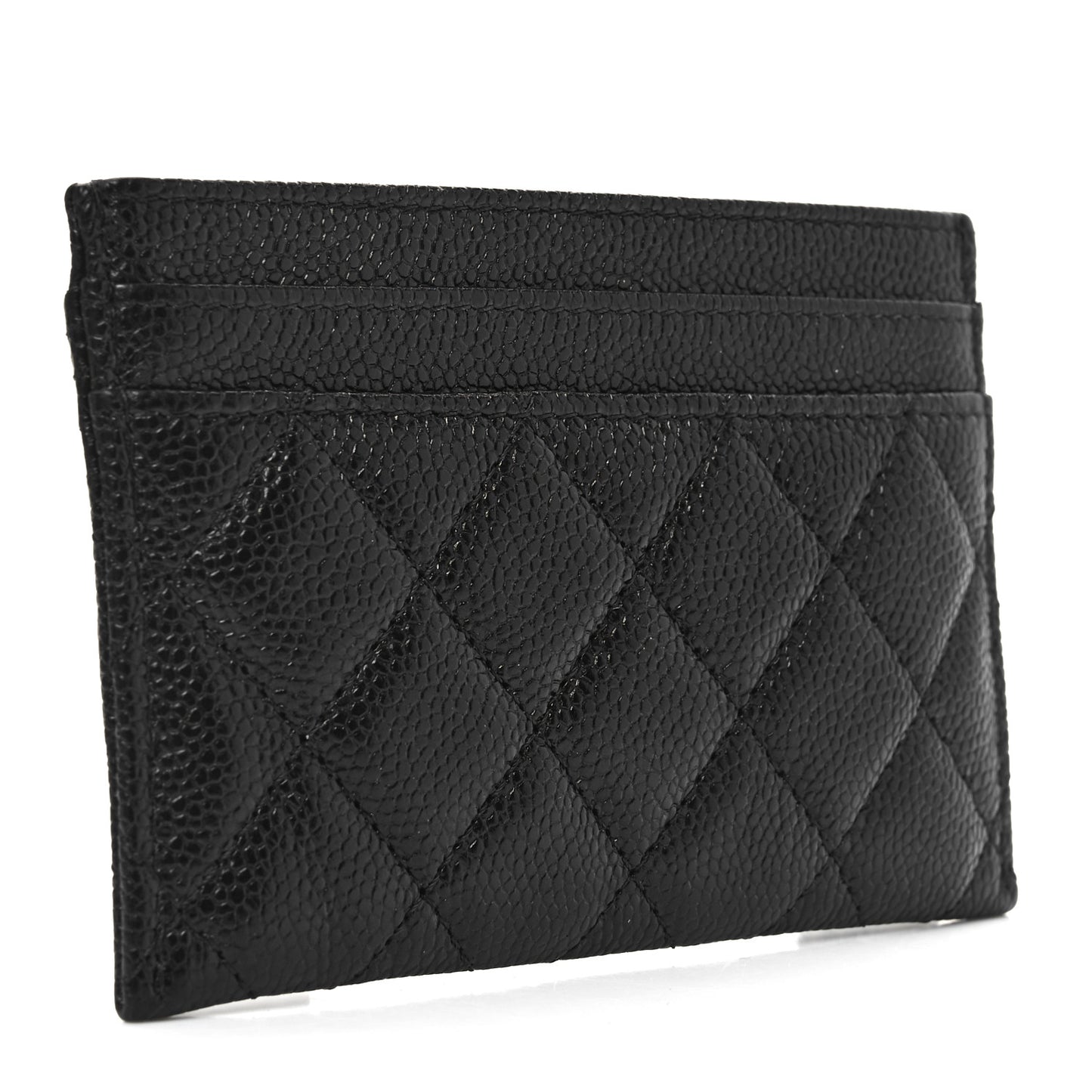 Caviar Quilted Boy Card Holder Black