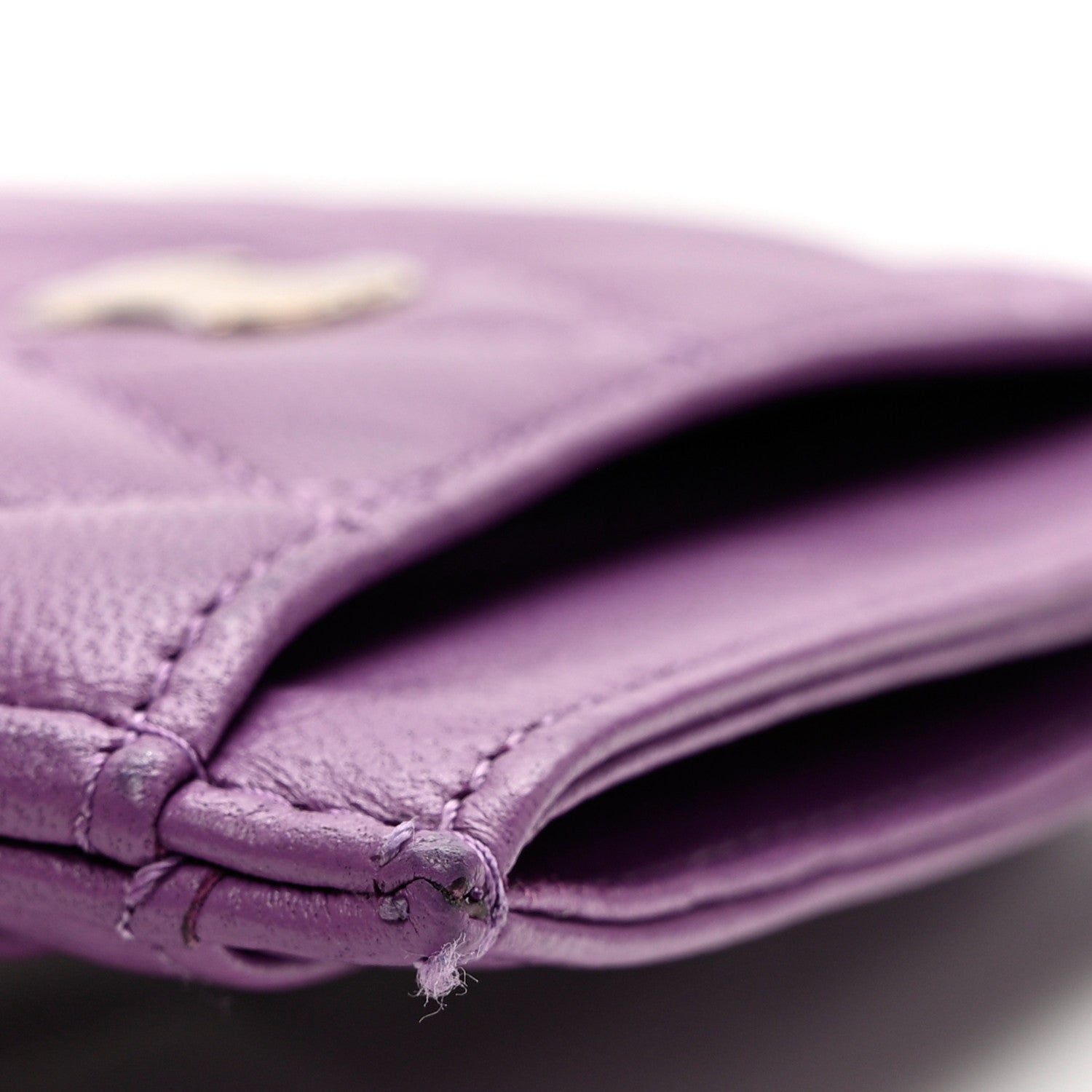 Chanel Lambskin Quilted Card Holder Purple 10 of 11