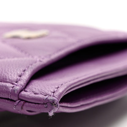 Chanel Lambskin Quilted Card Holder Purple 10 of 11