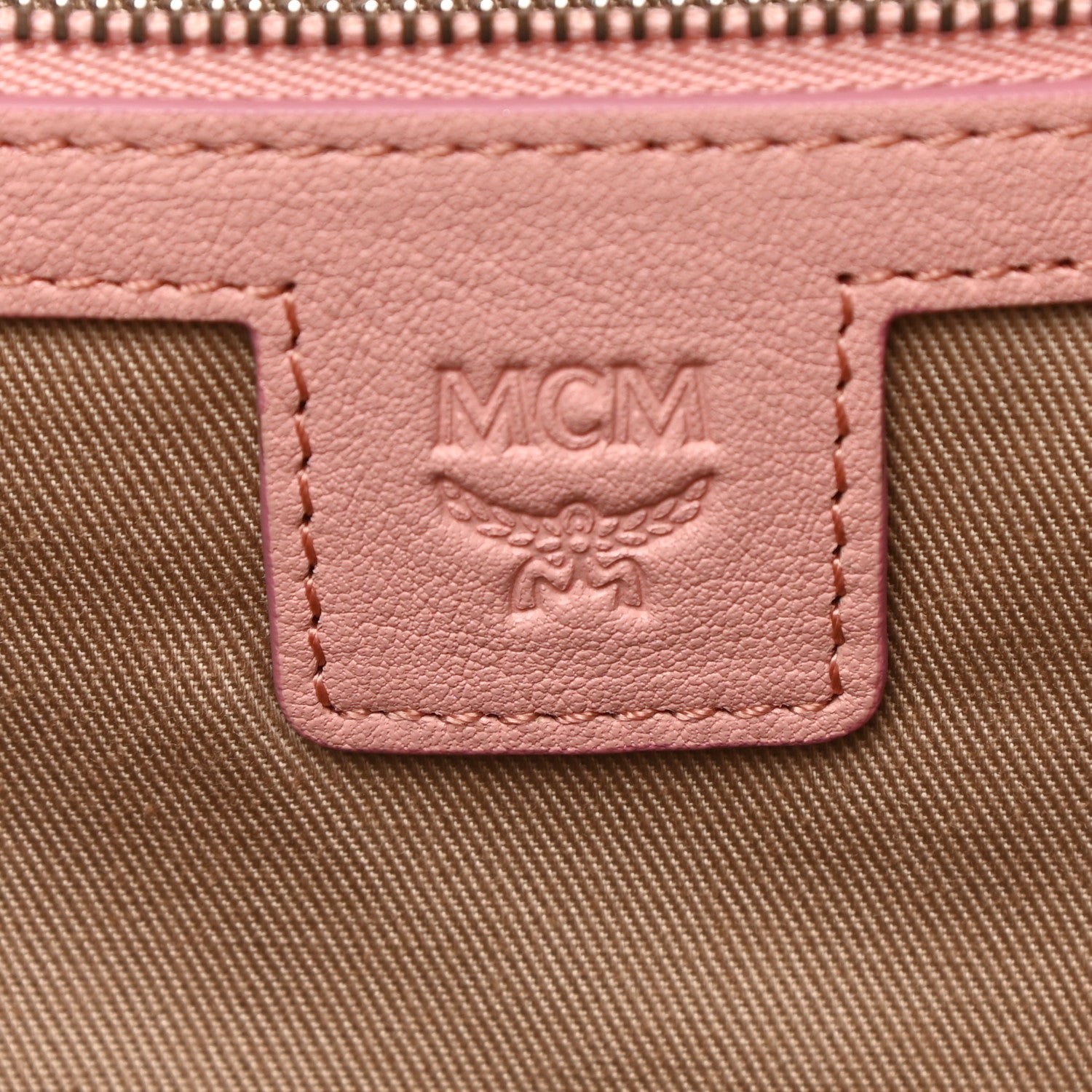 MCM Calfskin Ottomar Monogram Duffle Bag Pink 6 of 9