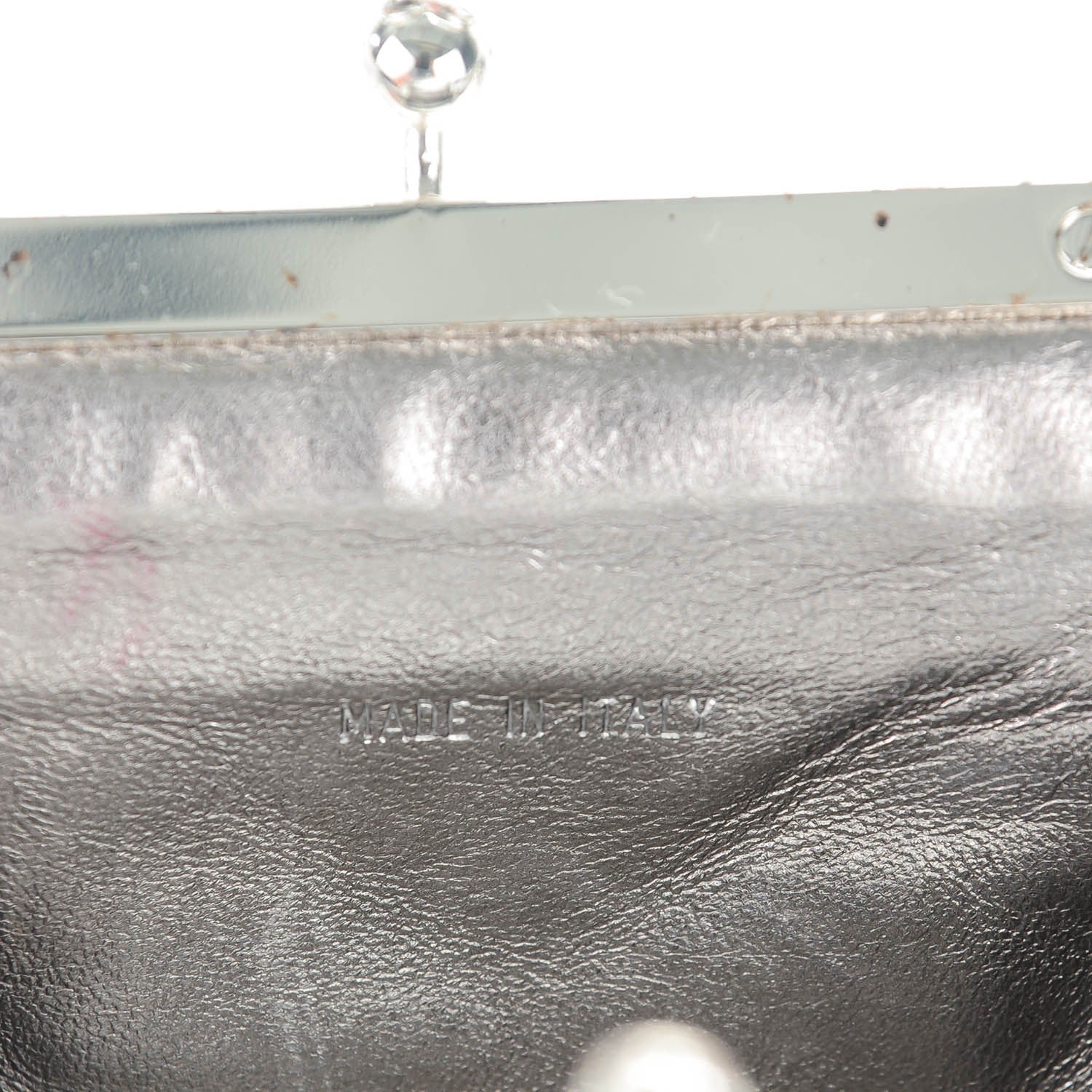 Chanel Metallic Lambskin Quilted Mini Kisslock Evening Bag Silver 7 of 7