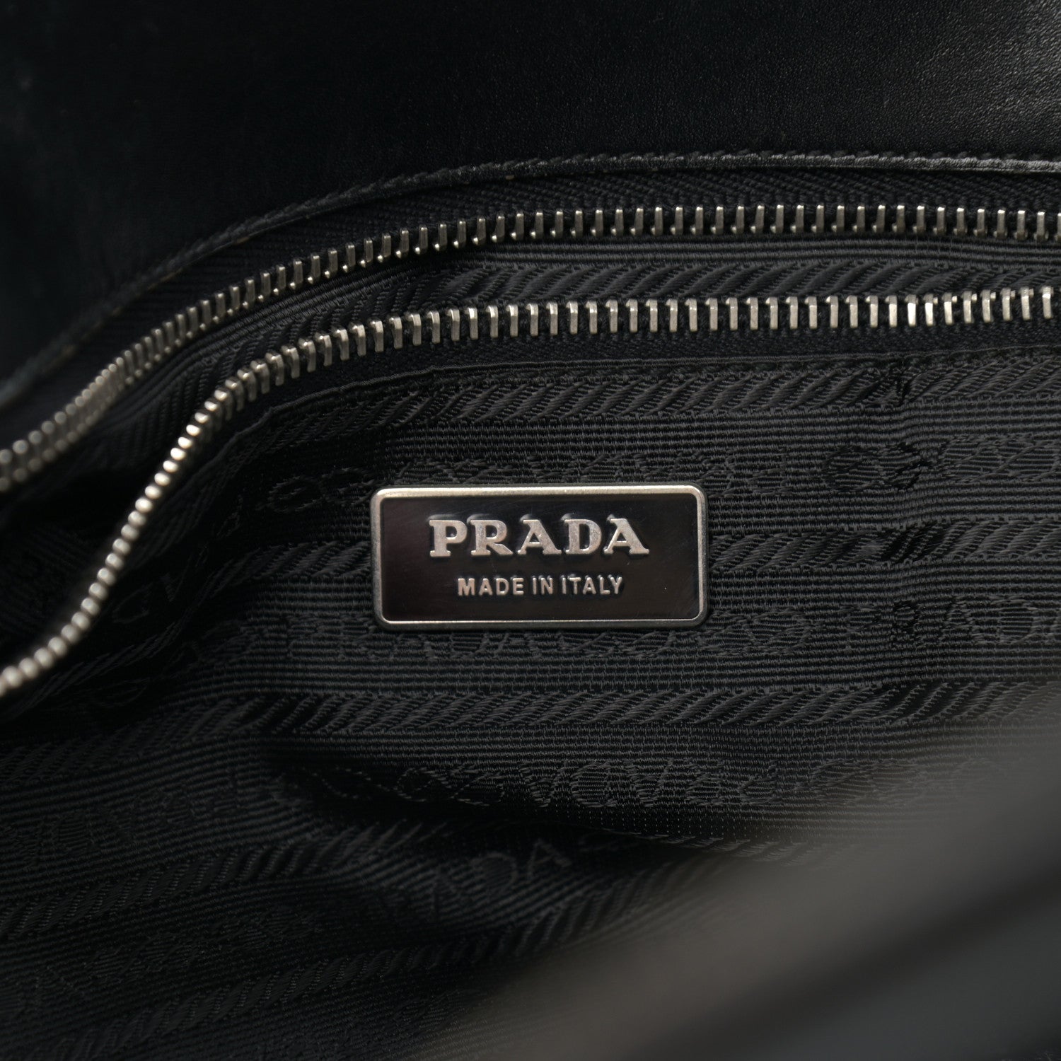 Prada Calfskin Nylon Buckle Shoulder Bag Black 5 of 14