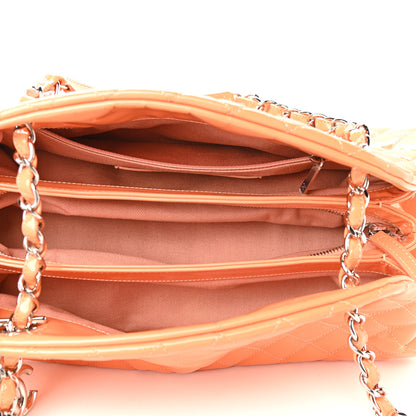 Chanel Patent Quilted Medium Just Mademoiselle Bowling Bag Orange 5 of 9