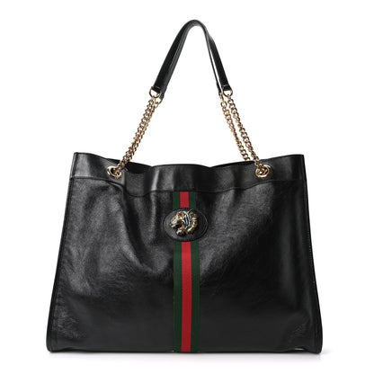 Gucci Calfskin Large Rajah Chain Tote Black 1 of 11