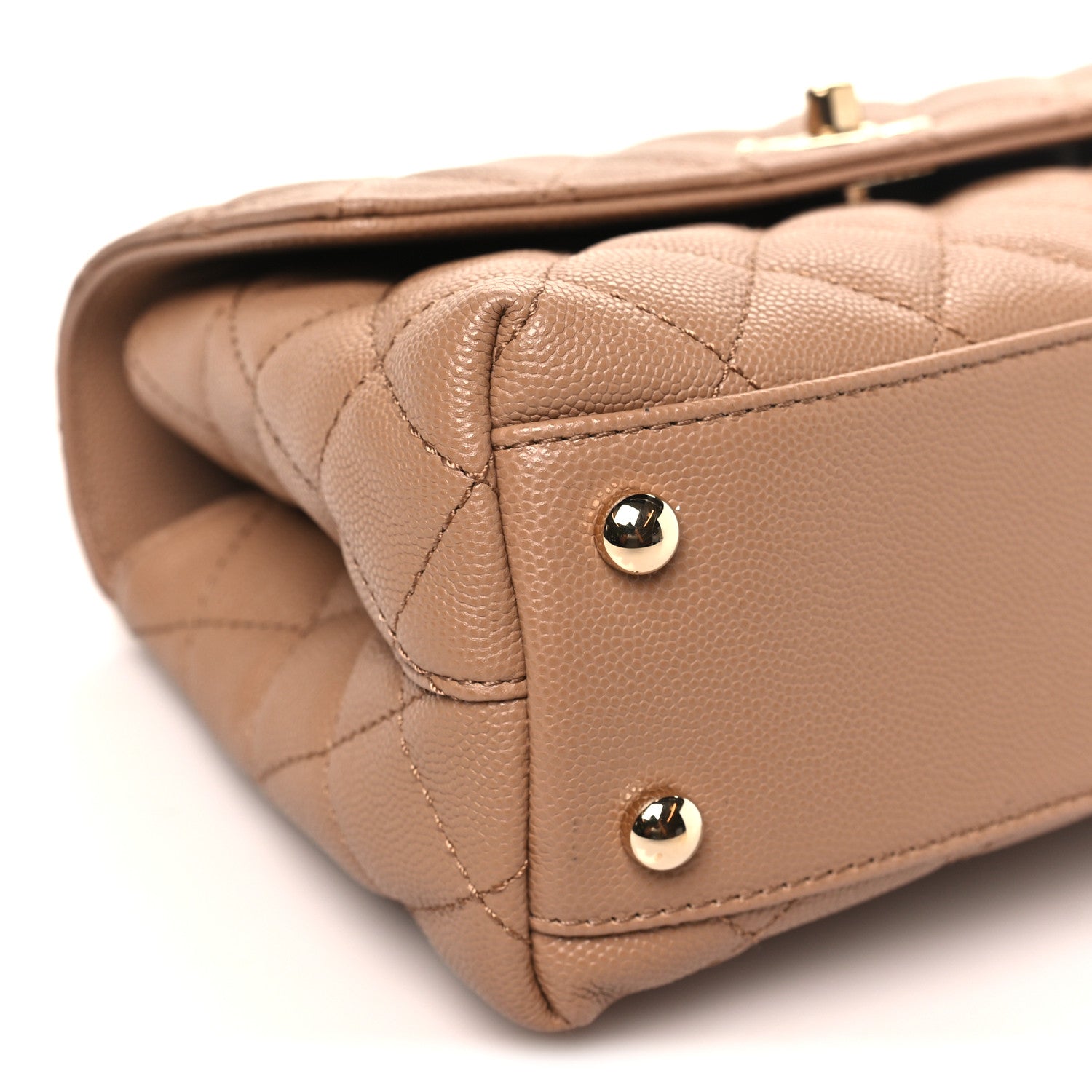 Chanel Caviar Quilted Mini Coco Handle Flap Beige 9 of 11