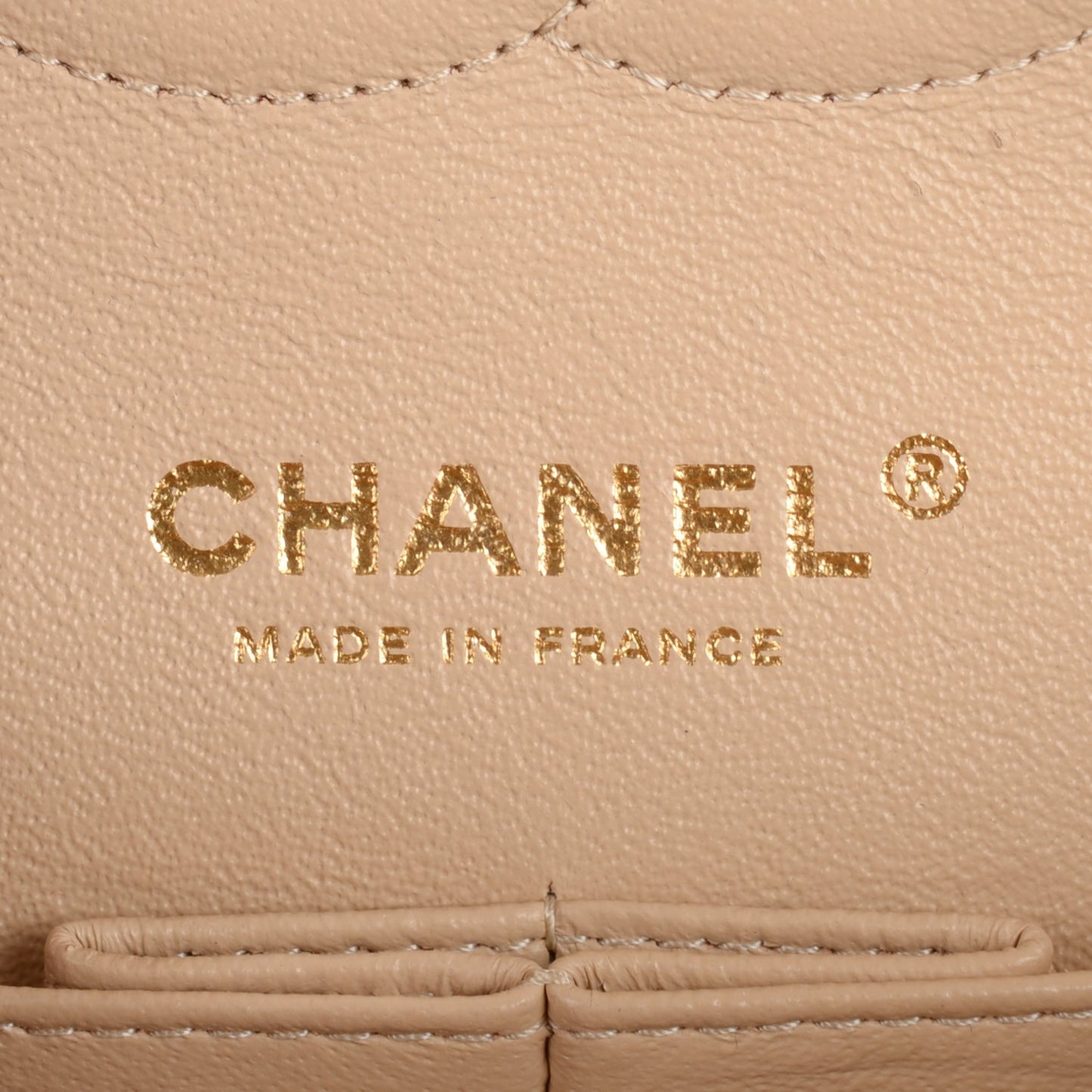 Caviar Quilted Medium Double Flap Beige Clair