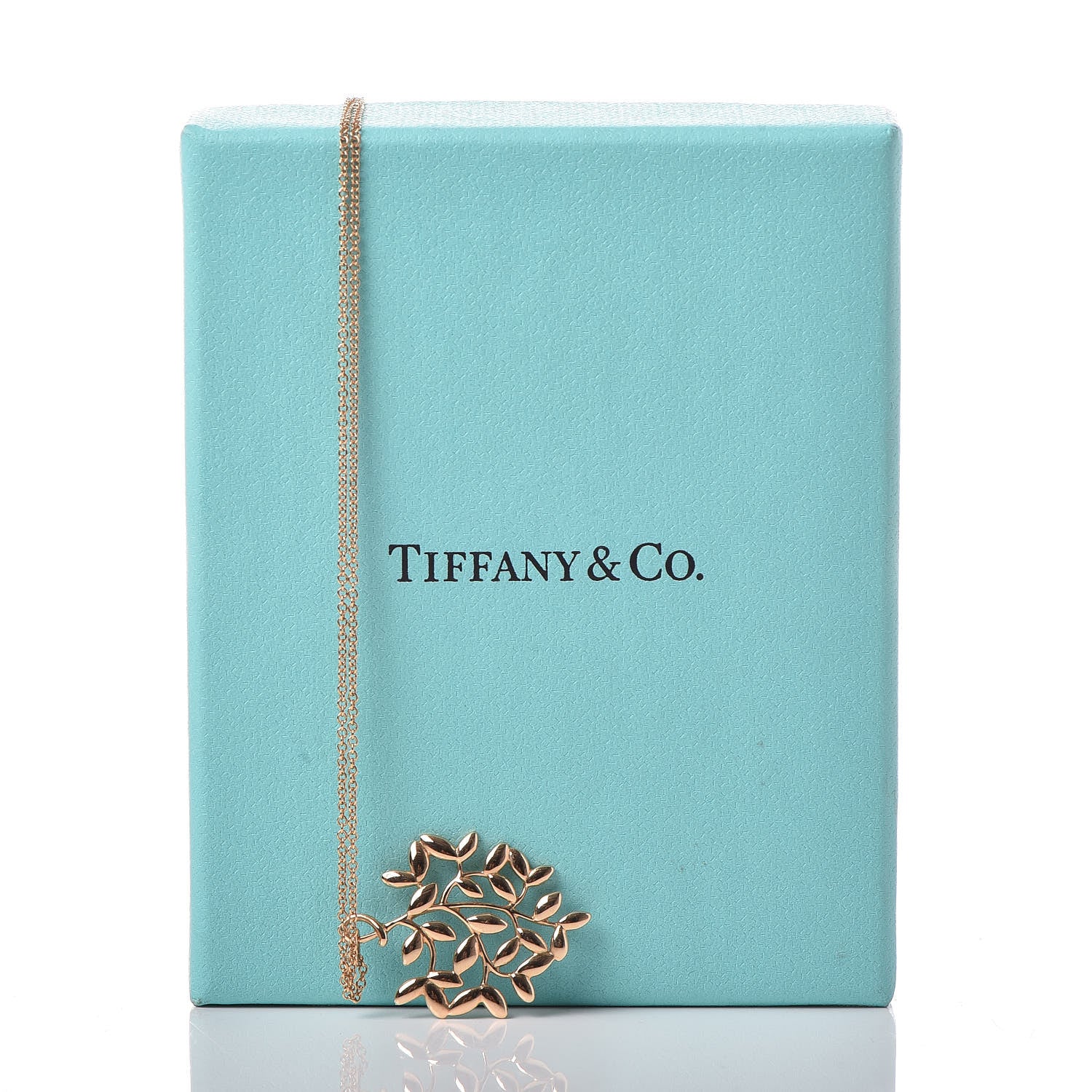 Tiffany 18K Rose Gold Small Paloma Picasso Olive Leaf Pendant Necklace 6 of 6