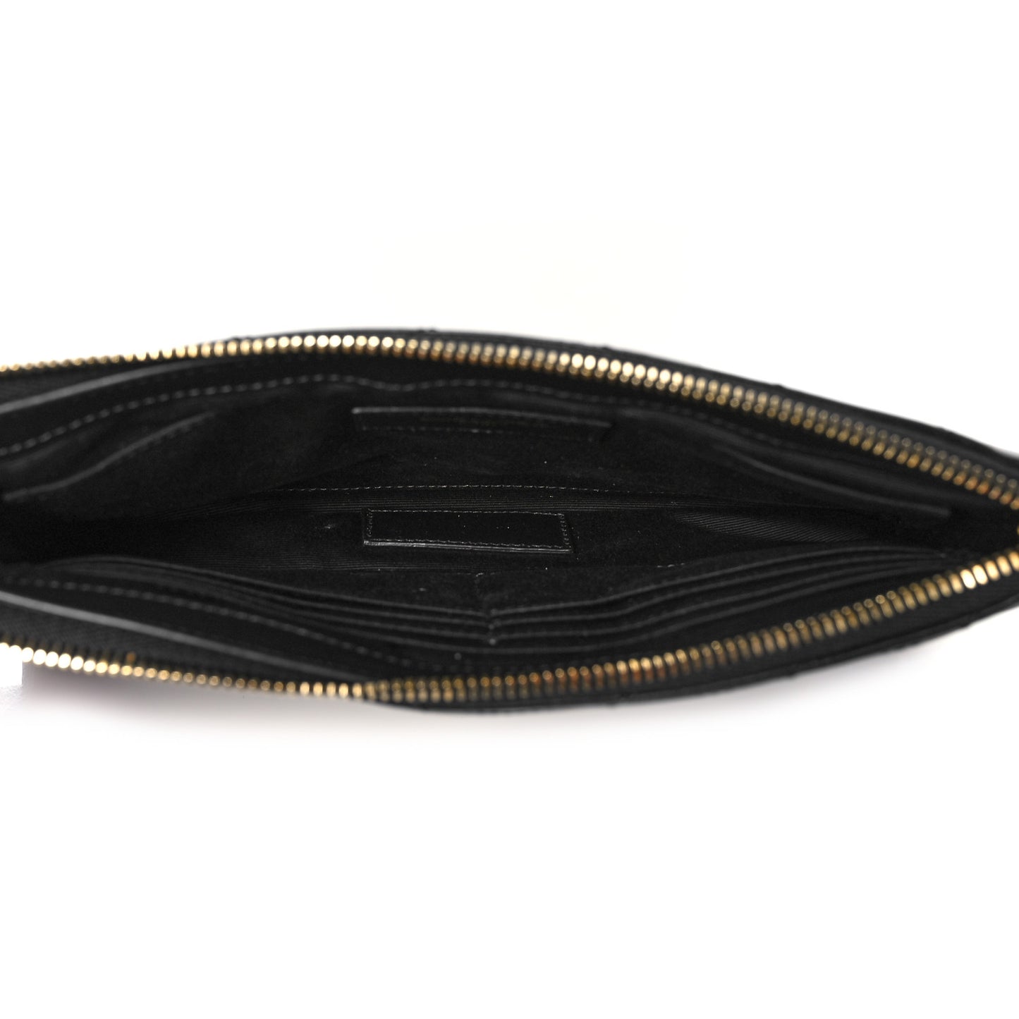 Calfskin Matelasse Chevron Monogram A5 Wristlet Black