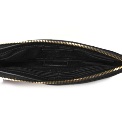 Saint Laurent Calfskin Matelasse Chevron Monogram A5 Wristlet Black 5 of 12
