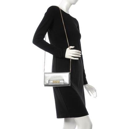 Christian Dior Metallic Calfskin J'Adior Croisiere Chain Wallet Silver 2 of 7