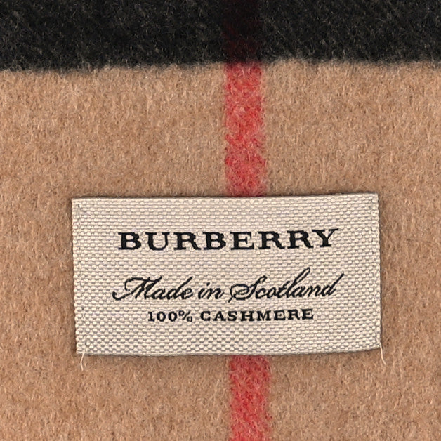 Burberry Cashmere House Check Fringe Scarf Camel 3 of 4