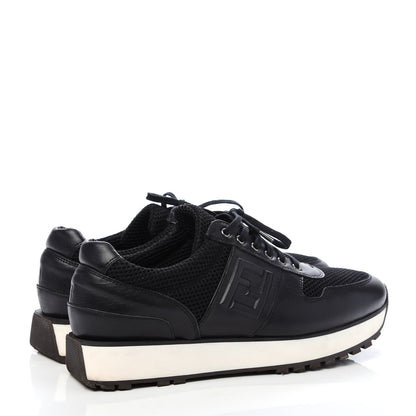 Fendi Calfskin Mesh FF Sneakers 38.5 Black 4 of 7