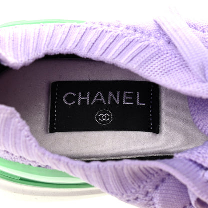Chanel Mixed Fibers Quilted Womens CC Sneakers 39 Purple 6 of 7