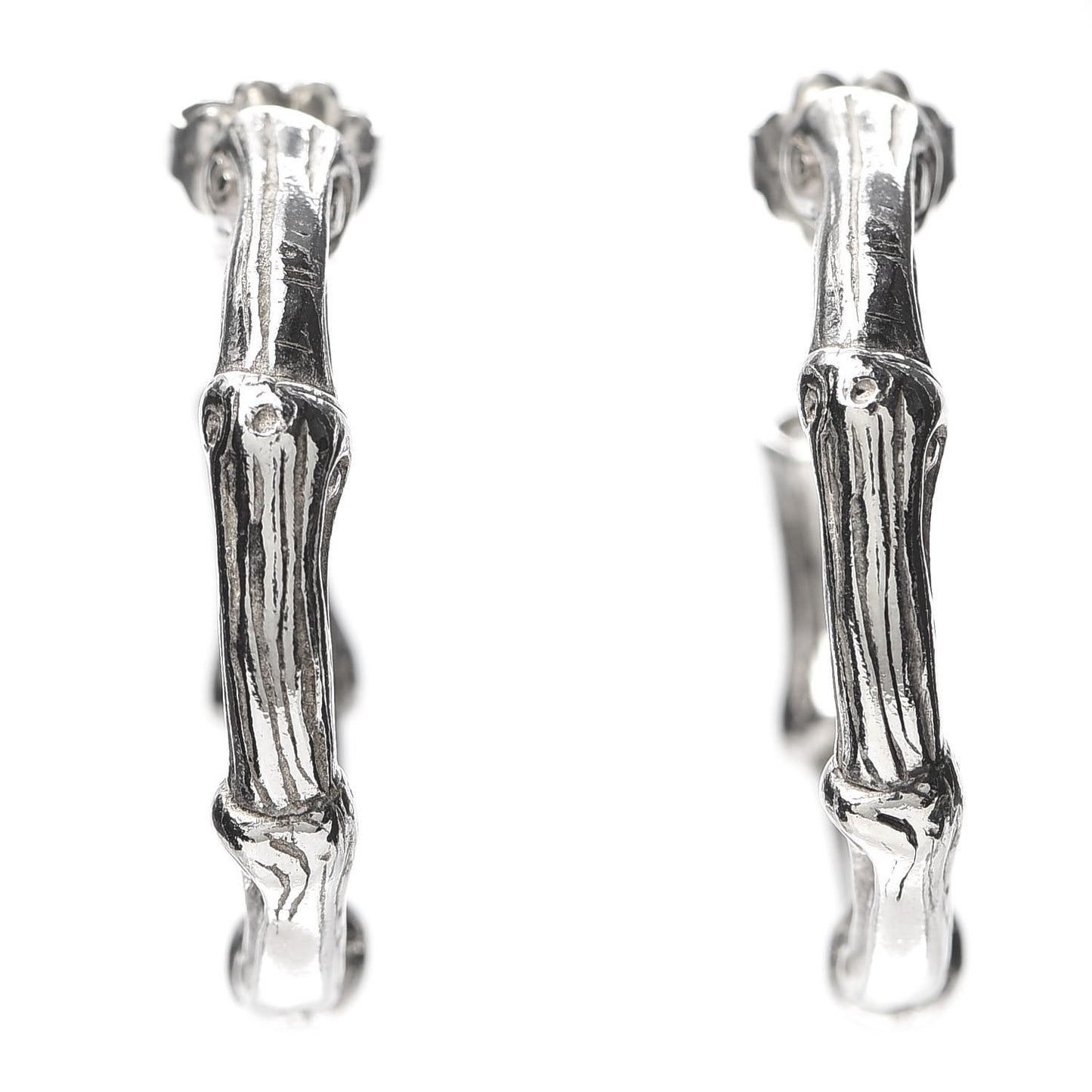 Sterling Silver Bamboo Hoop Earrings