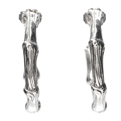 Tiffany Sterling Silver Bamboo Hoop Earrings 1 of 6