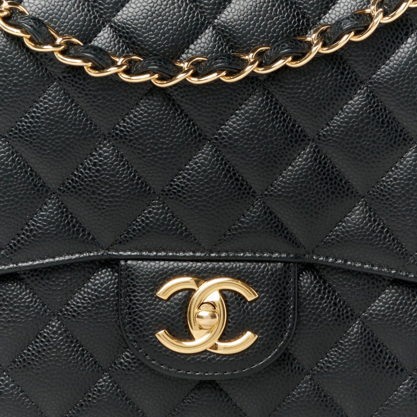 Caviar Quilted Maxi Double Flap Black