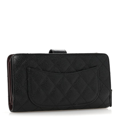 Chanel Caviar Quilted CC French Long Wallet Black 3 of 12