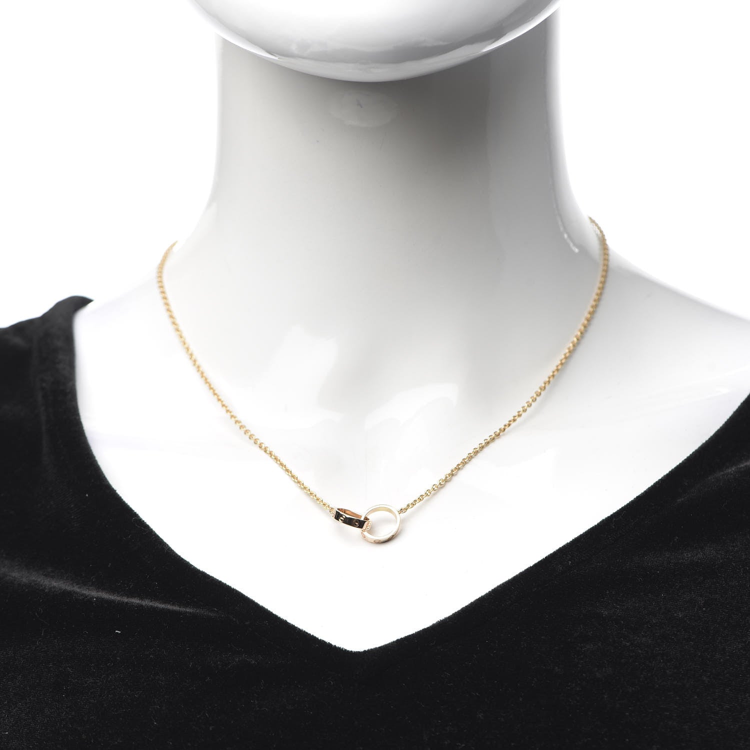 Cartier 18K Pink Gold Interlocking LOVE Necklace 2 of 9