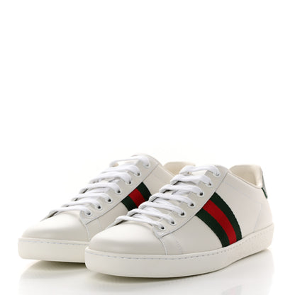 Gucci Calfskin Crocodile Web Womens Ace Sneakers 40 White Green 3 of 9