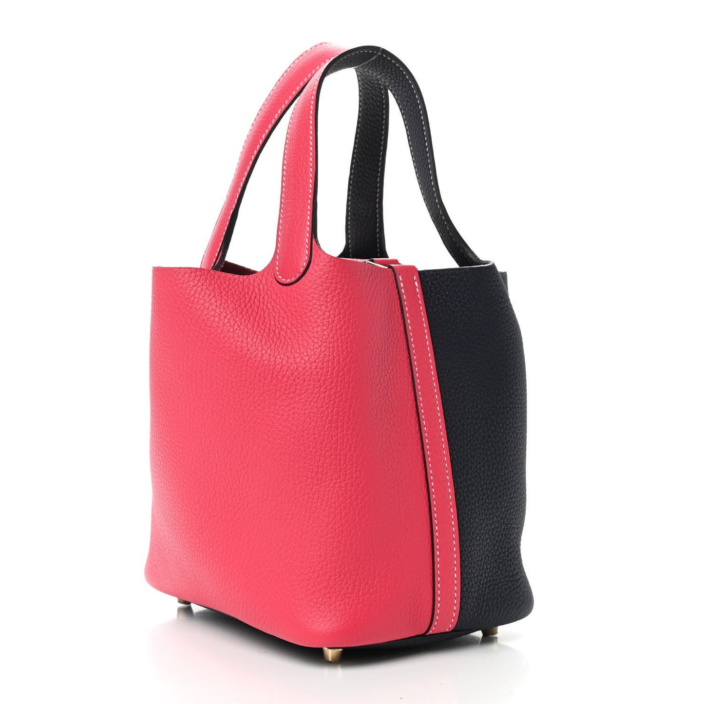 Taurillon Clemence Casaque Picotin Lock 18 PM Rose Extreme Bleu Nuit