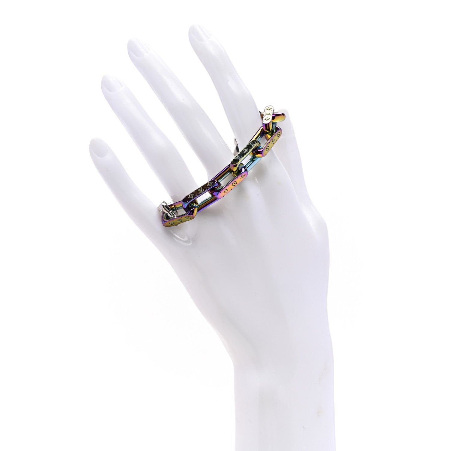 Louis Vuitton Metal Signature Chain Bracelet Rainbow 2 of 4