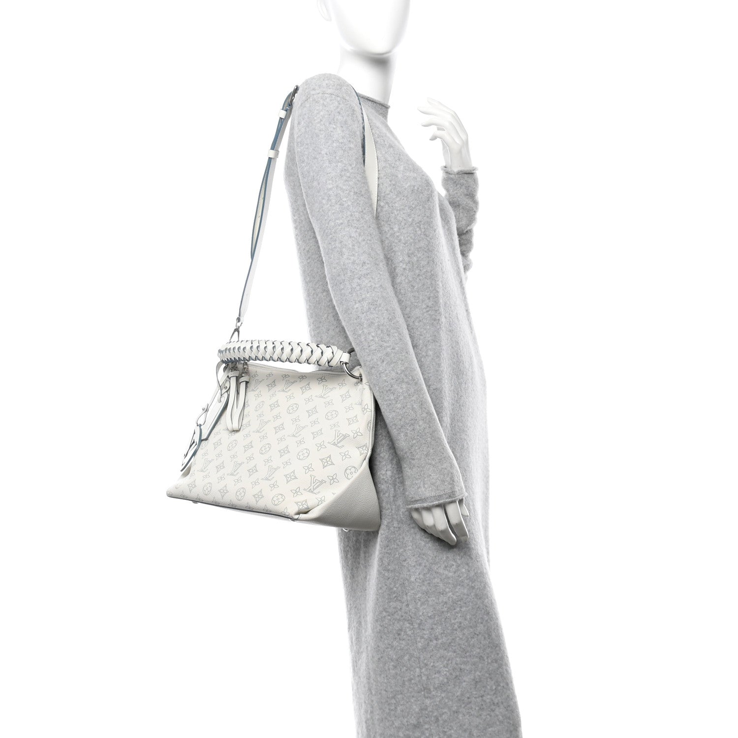 Louis Vuitton Mahina Beaubourg Hobo MM Snow Orage Blue 2 of 11