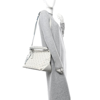 Louis Vuitton Mahina Beaubourg Hobo MM Snow Orage Blue 2 of 11