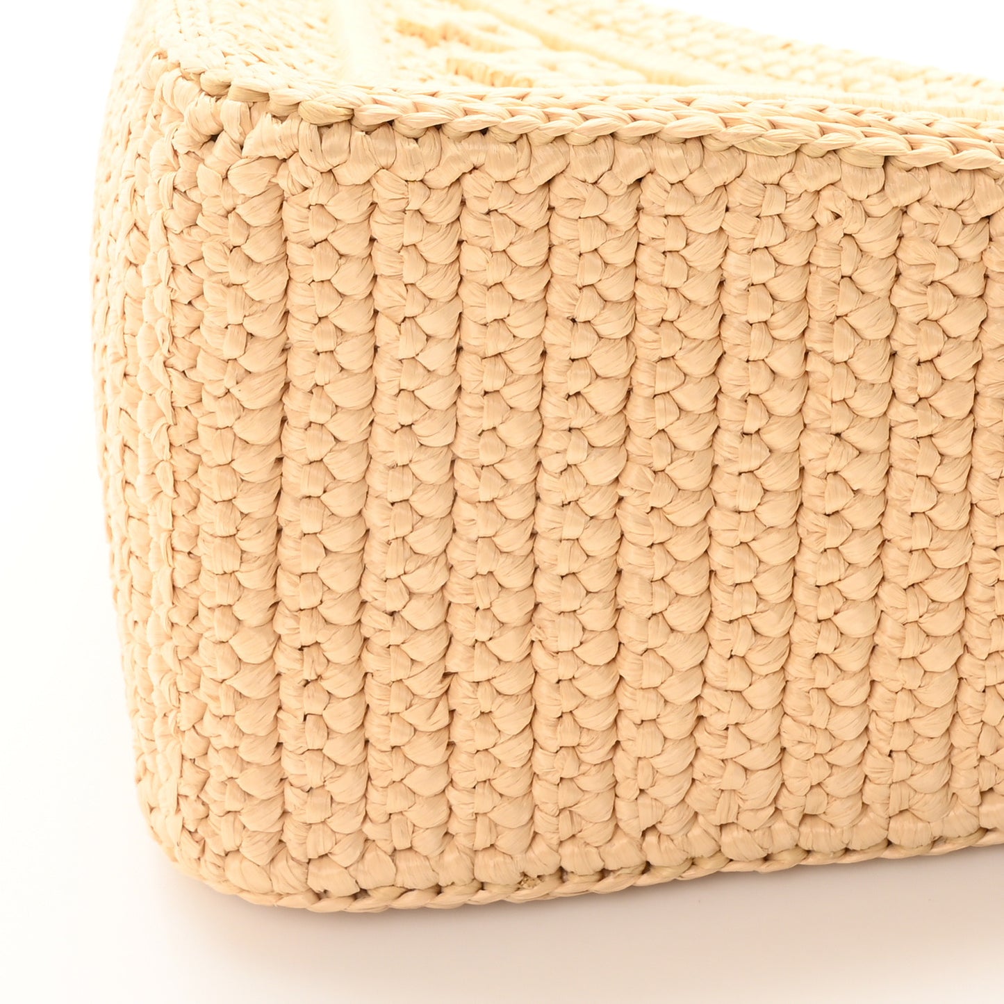 Yarn Raffia Effect Crochet Triangle Shoulder Bag Naturale