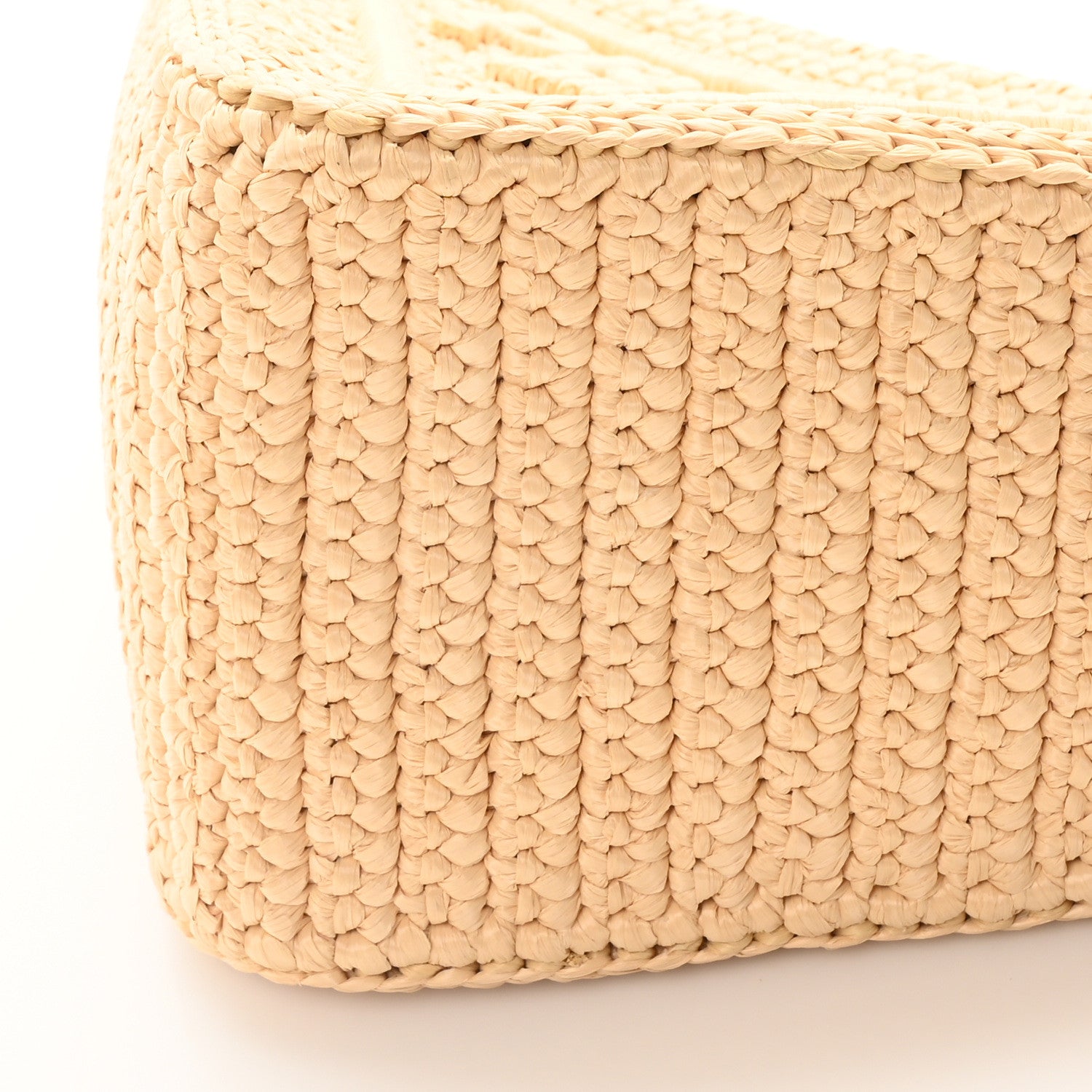 Prada Yarn Raffia Effect Crochet Triangle Shoulder Bag Naturale 11 of 11