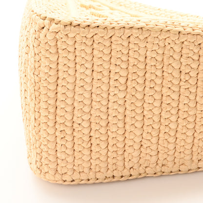Prada Yarn Raffia Effect Crochet Triangle Shoulder Bag Naturale 11 of 11