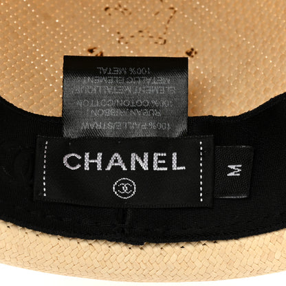 Chanel Straw CC Fedora Hat M Beige 6 of 7
