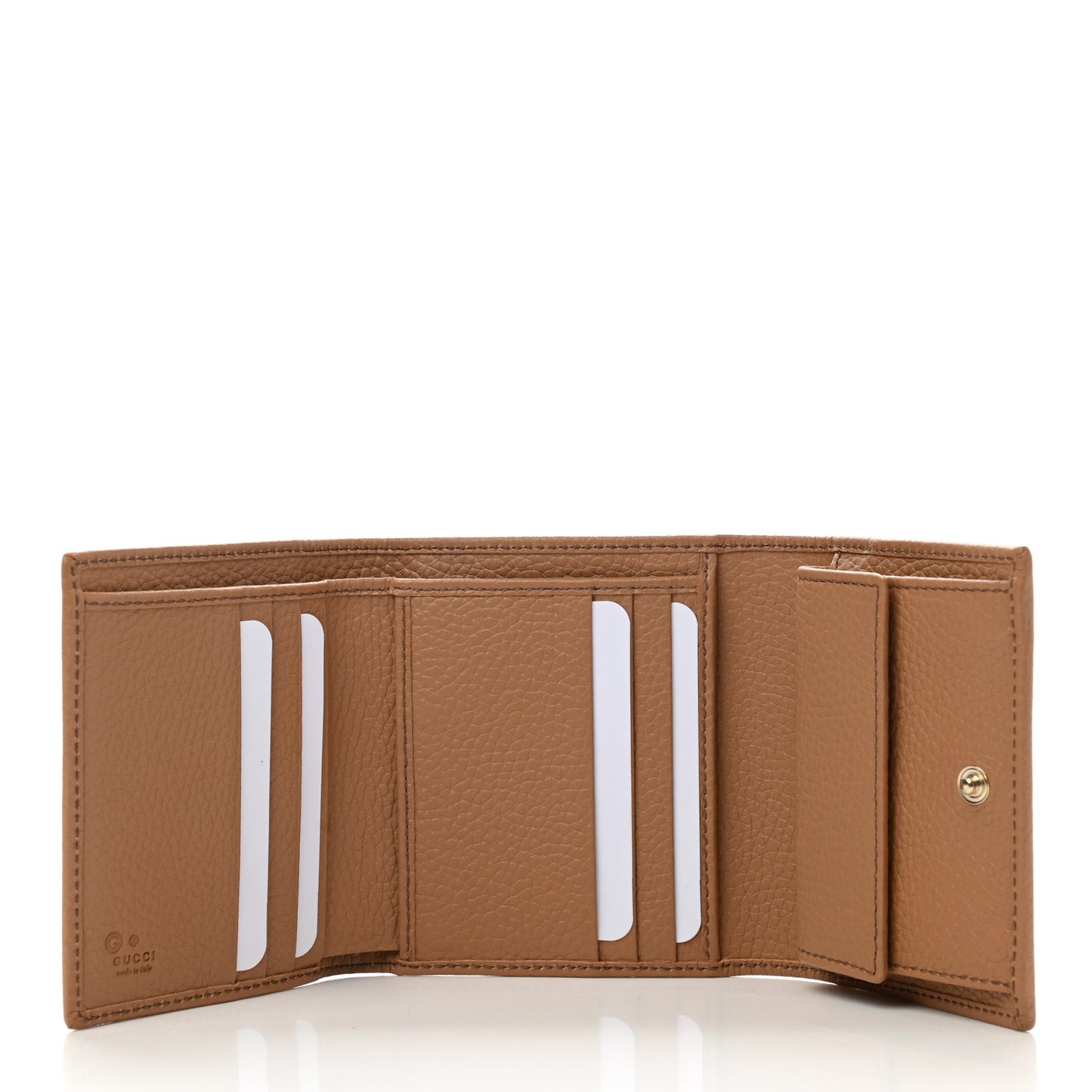 Pebbled Calfskin Soho Compact Flap Wallet Camelia