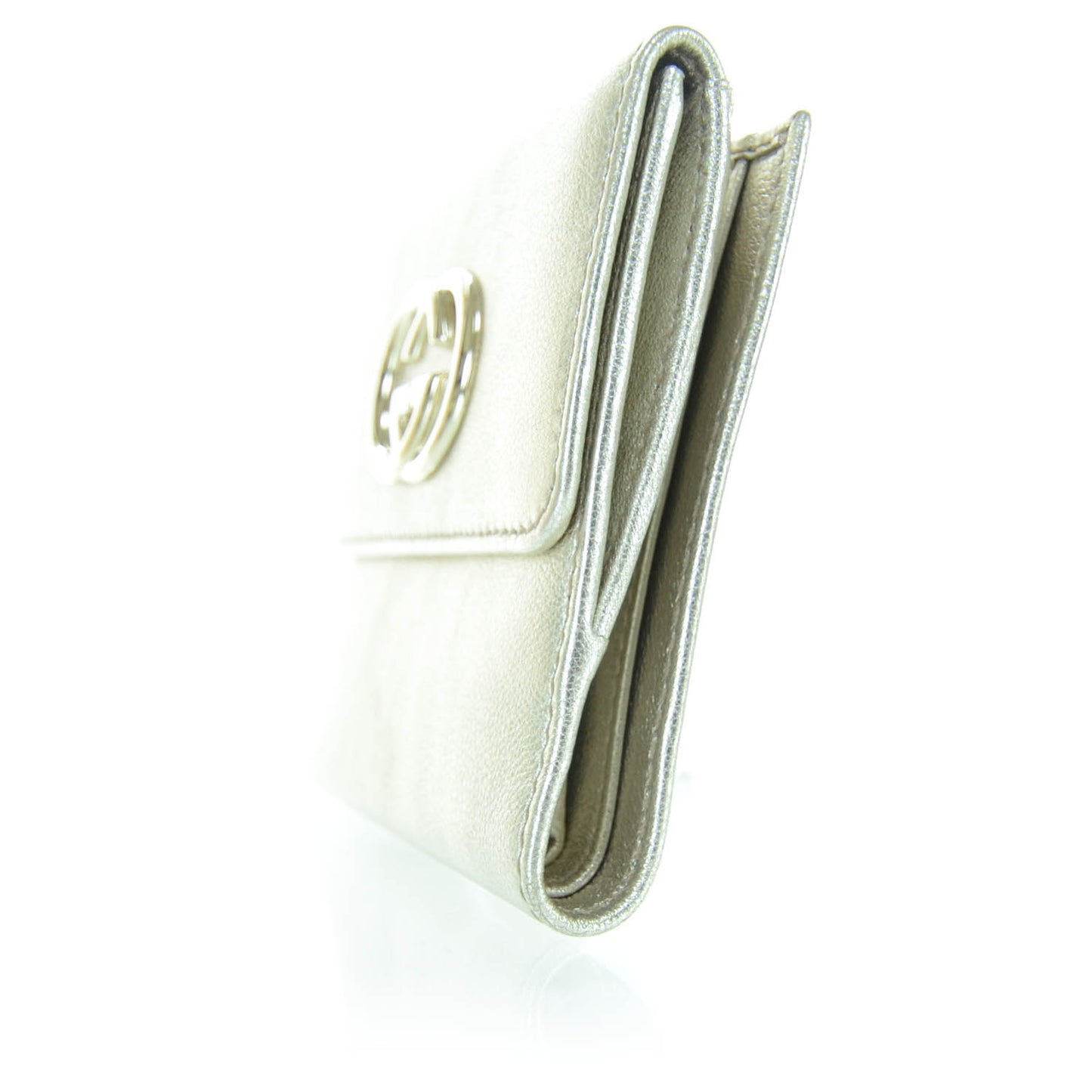 Leather Compact Britt Wallet Metallic