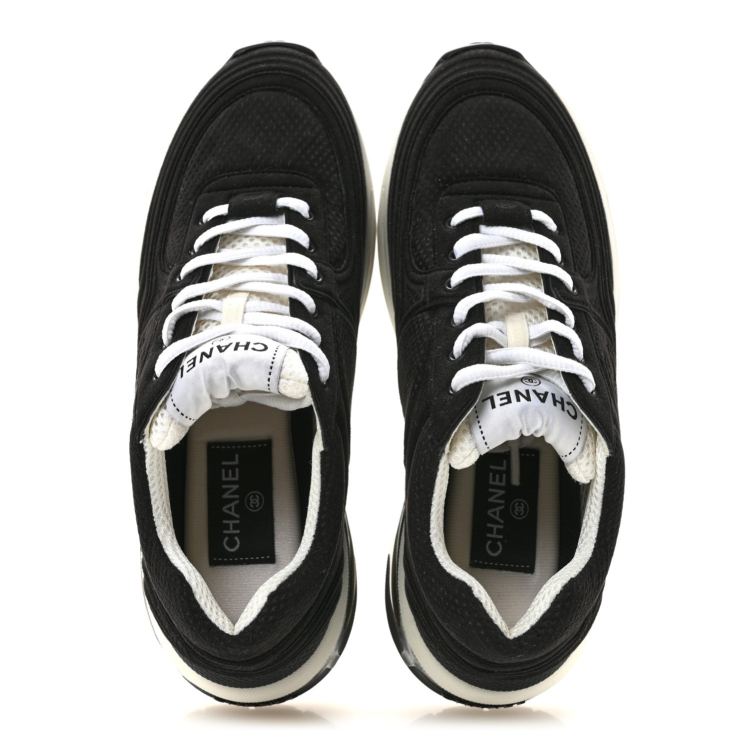 Chanel Fabric CC Womens Sneakers 37 Black 2 of 10