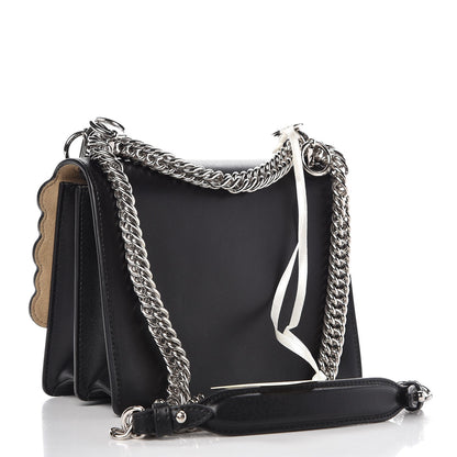 Fendi Vitello Liberty Pearl Scalloped Studded Small Kan I Shoulder Bag Black 3 of 9
