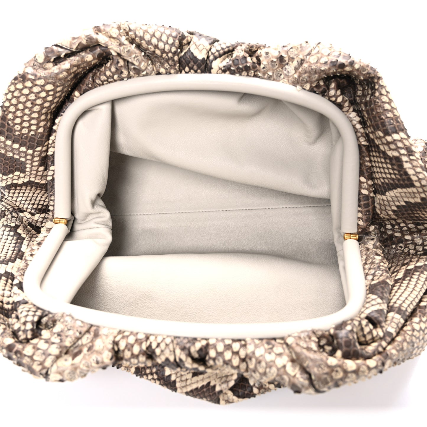 Snakeskin The Pouch Oversized Clutch Naturale