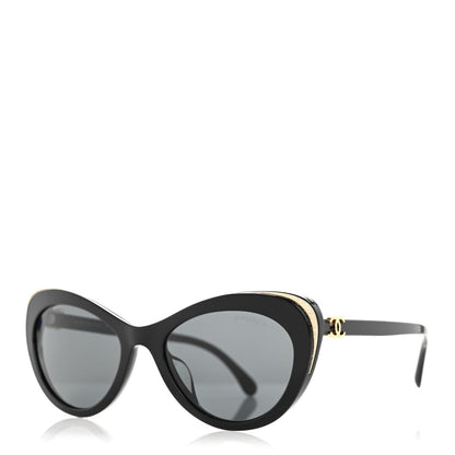 Chanel Acetate Cat Eye CC Sunglasses 5432-A Black 1 of 11