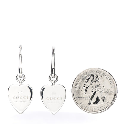 Gucci Sterling Silver Trademark Heart Drop Earrings 2 of 5