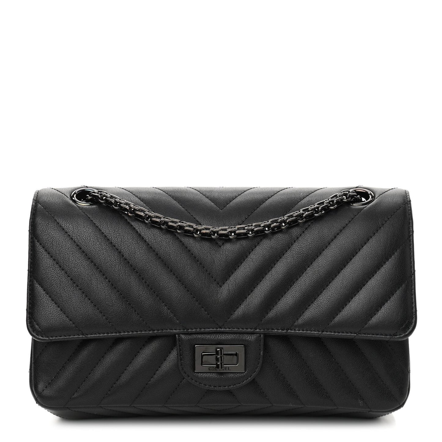 Sheepskin Chevron Quilted 2.55 Reissue 225 Double Flap So Black