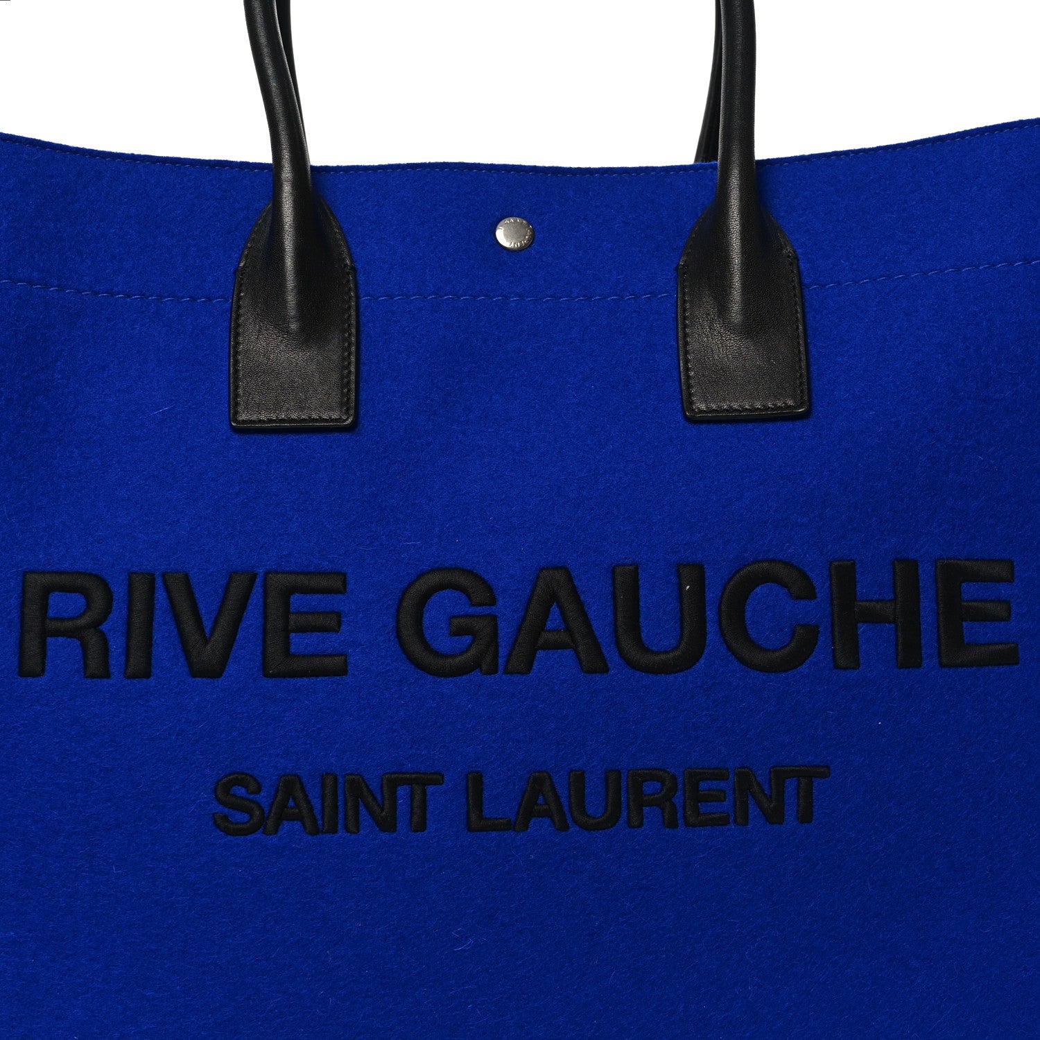Saint Laurent Wool Rive Gauche Tote Blue 7 of 10