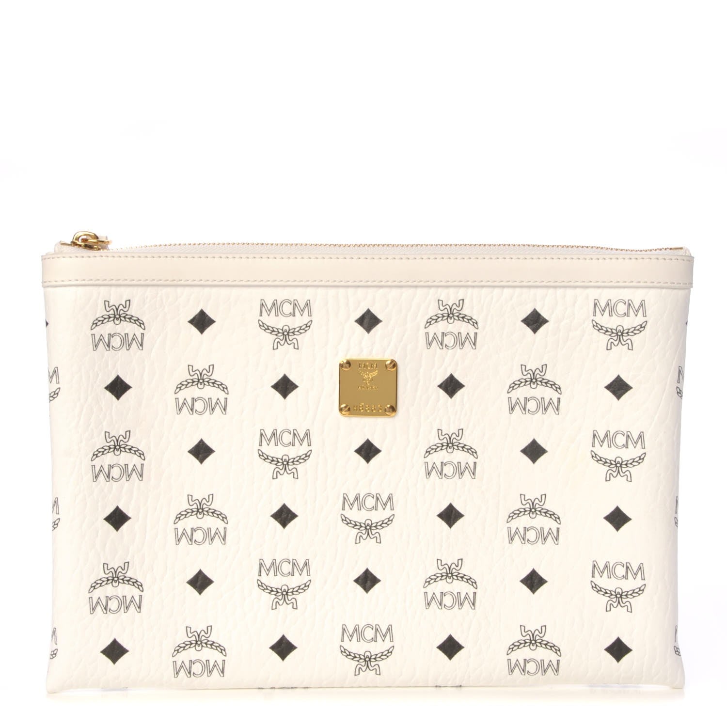 MCM Visetos Medium Heritage Pouch White 1 of 10