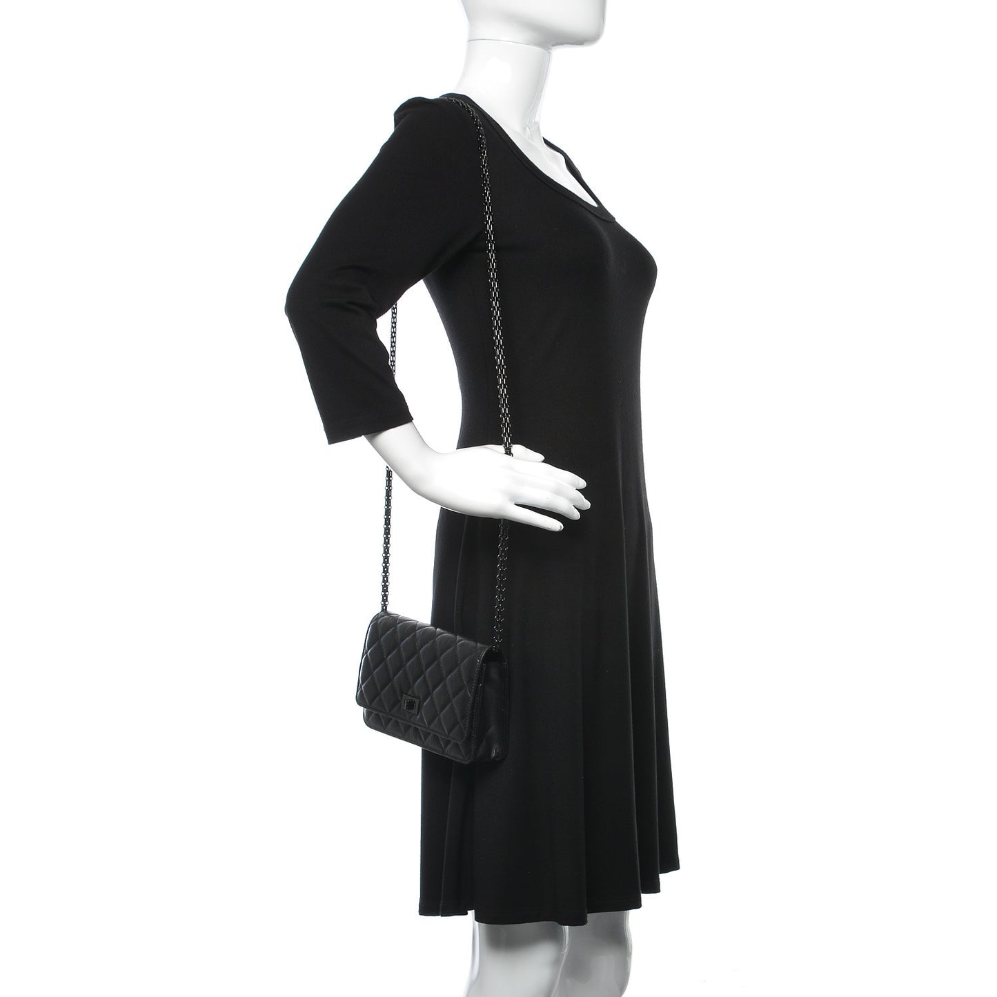 Aged Calfskin Quilted Reissue Wallet On Chain WOC So Black