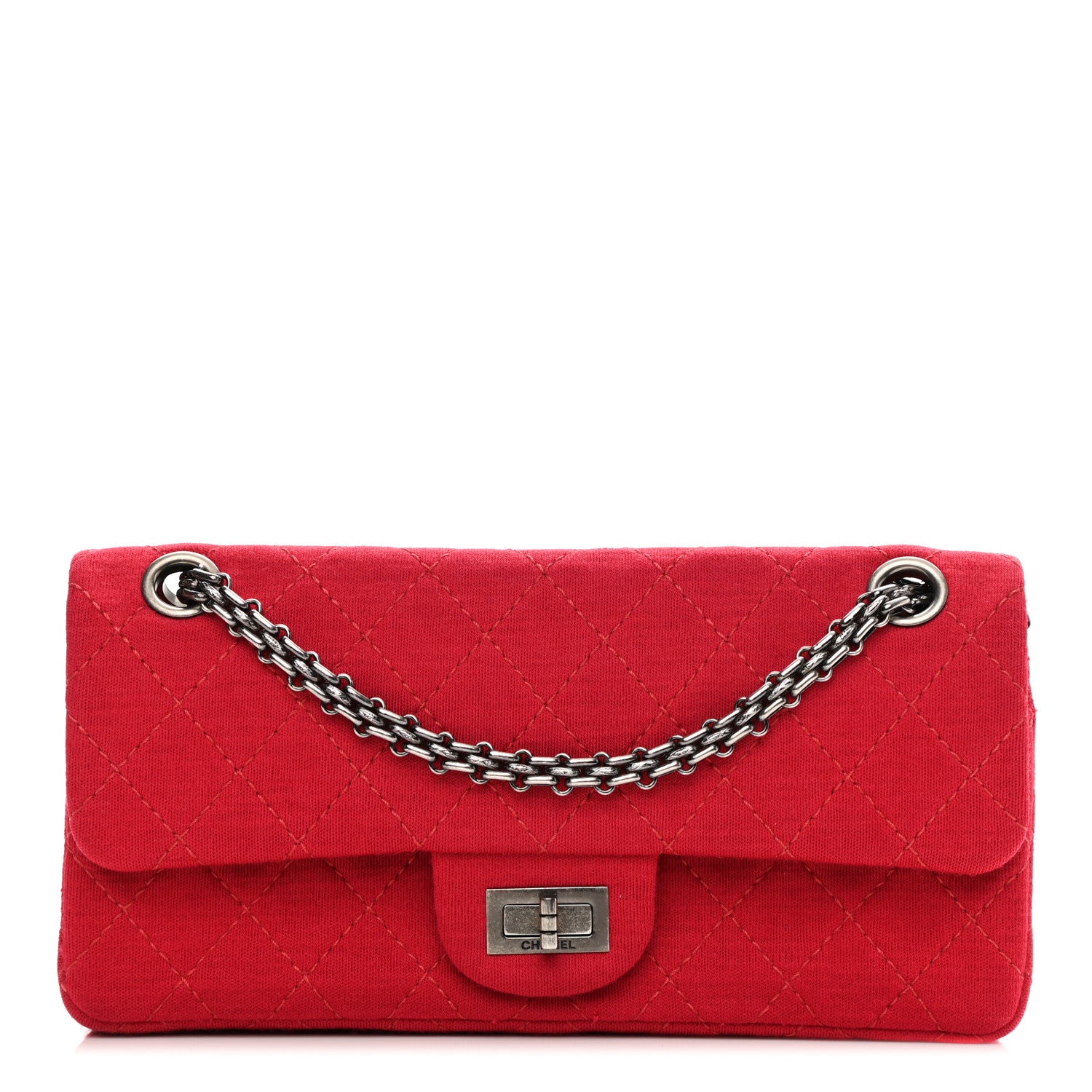 Chanel Jersey Quilted 2.55 Reissue East West Flap Red 1 of 11