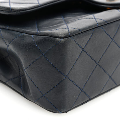 Chanel Lambskin Quilted Small Double Flap Navy 9 of 10