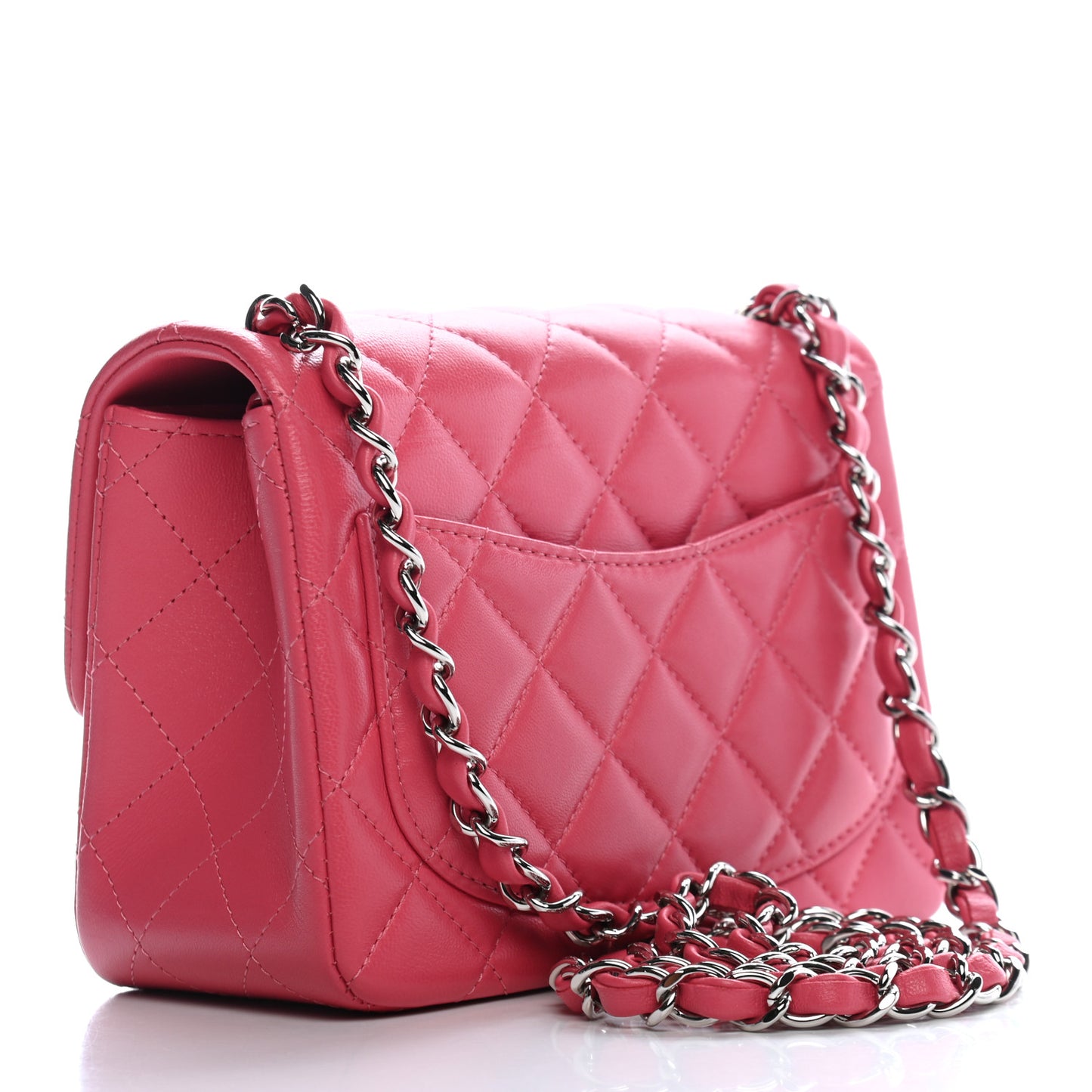 Lambskin Quilted Mini Square Flap Pink