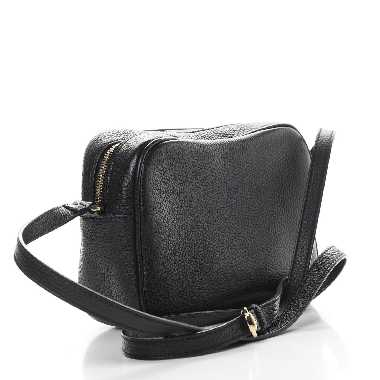 Pebbled Calfskin Small Soho Disco Bag Black