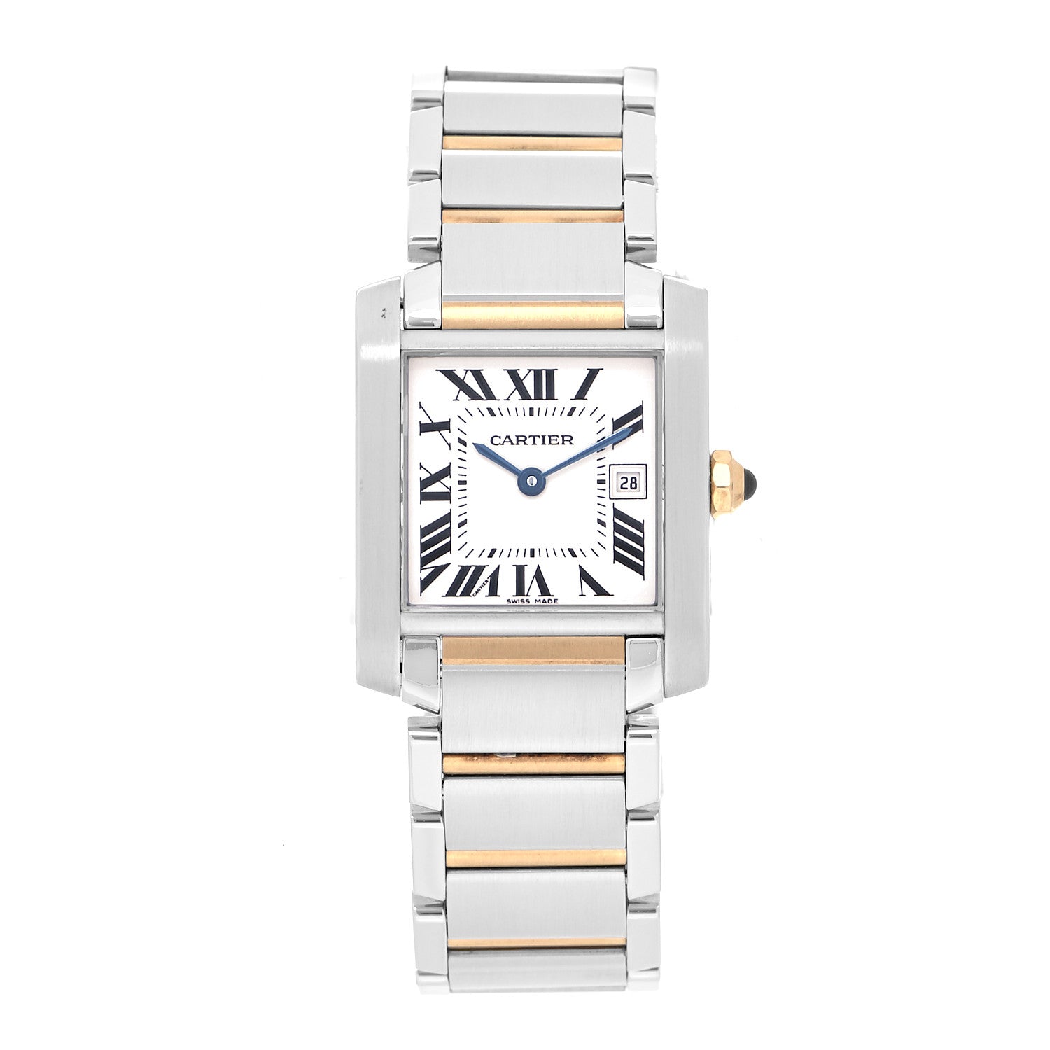 Cartier Stainless Steel 18K Yellow Gold 25mm Tank Francaise Quartz Watch 1 of 5