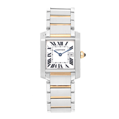 Cartier Stainless Steel 18K Yellow Gold 25mm Tank Francaise Quartz Watch 1 of 5